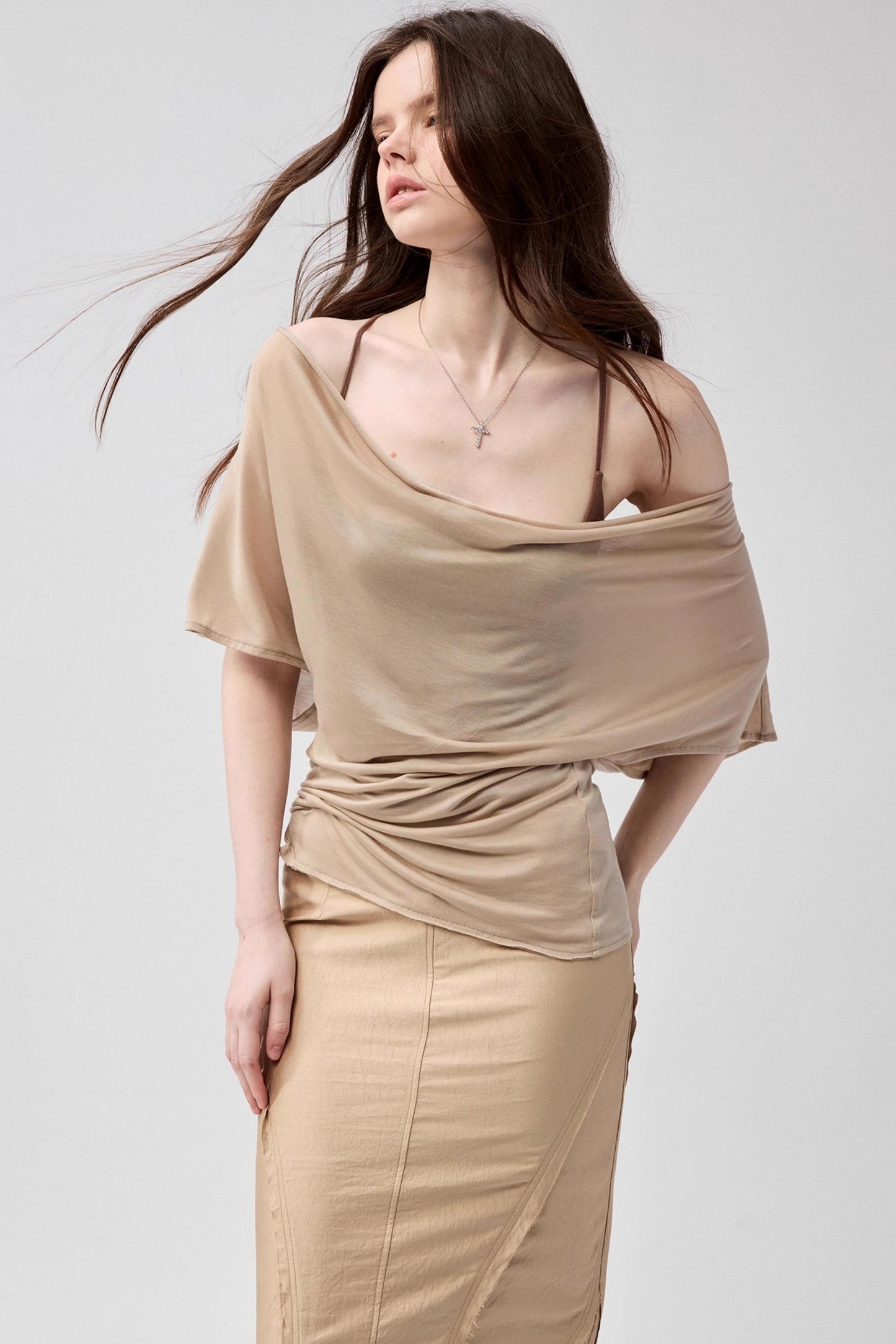 Waist Line Khaki Top