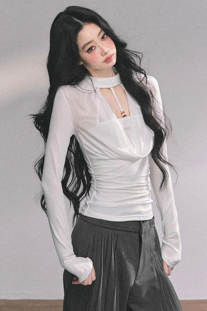 Pure Desire Long-Sleeved Black Top