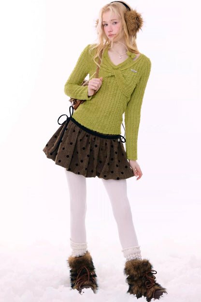 Retro Knit Halter Sweater