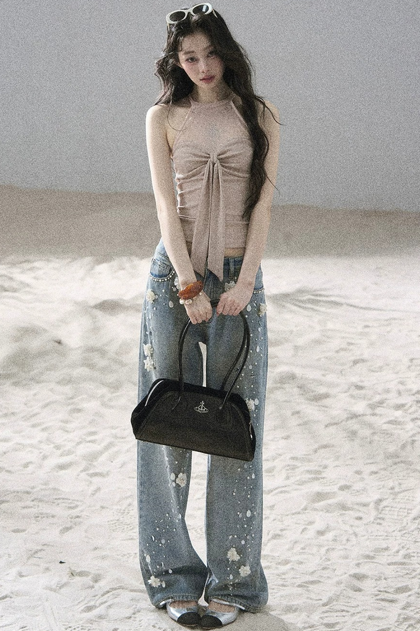 Galaxy Halter Neck Knit Top