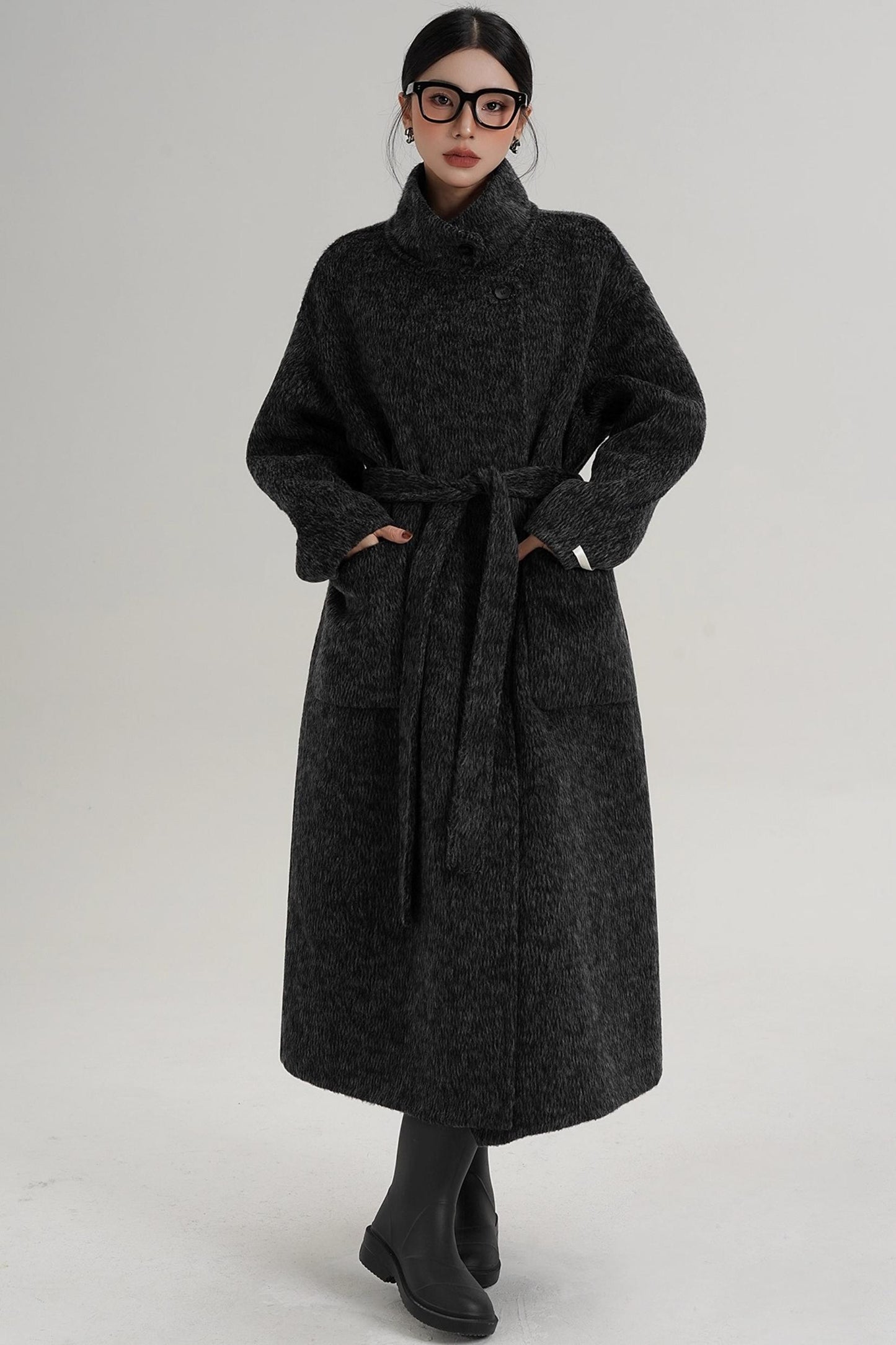 Elegant High-Neck Wool Coat