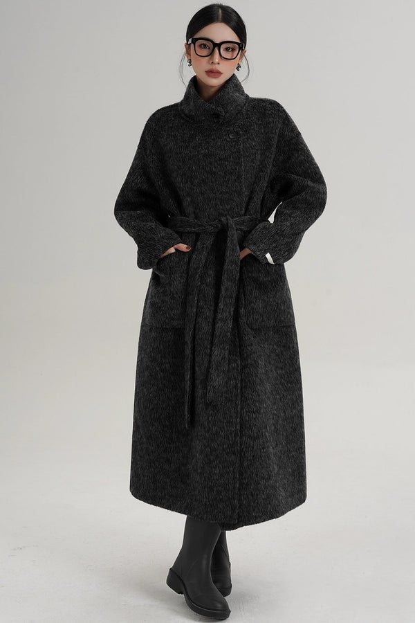 Elegant High-Neck Wool Coat