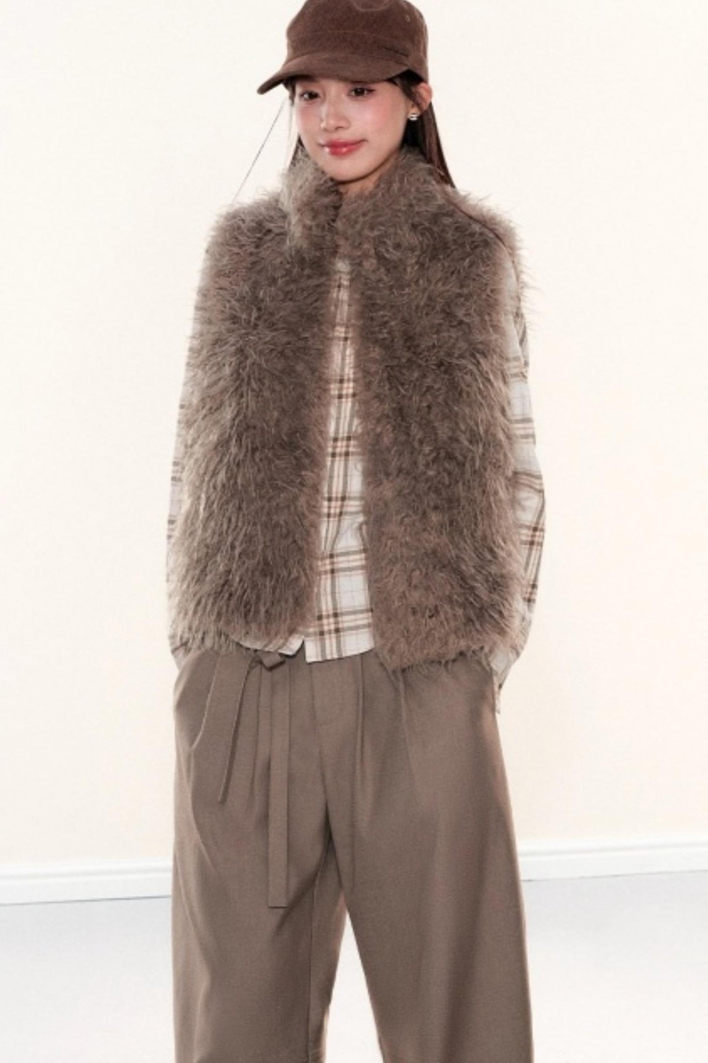 Stand-Up Collar Furry Vest