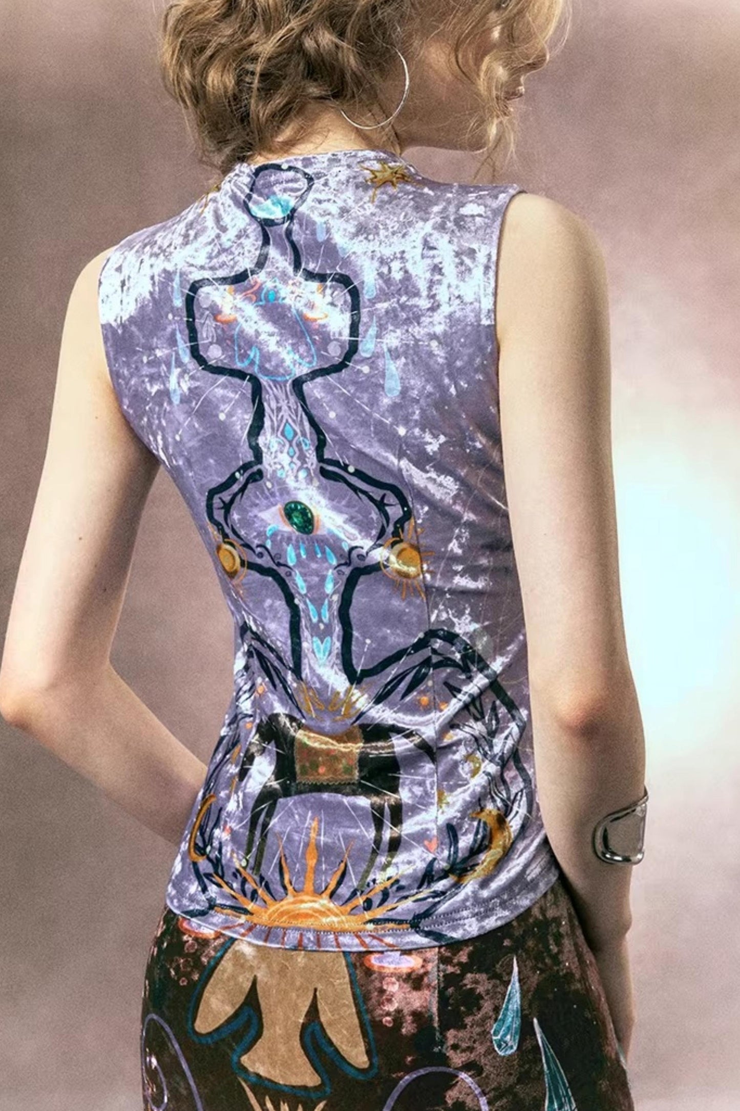 Tarot Velvet Fishtail Skirt Suit Set-Up