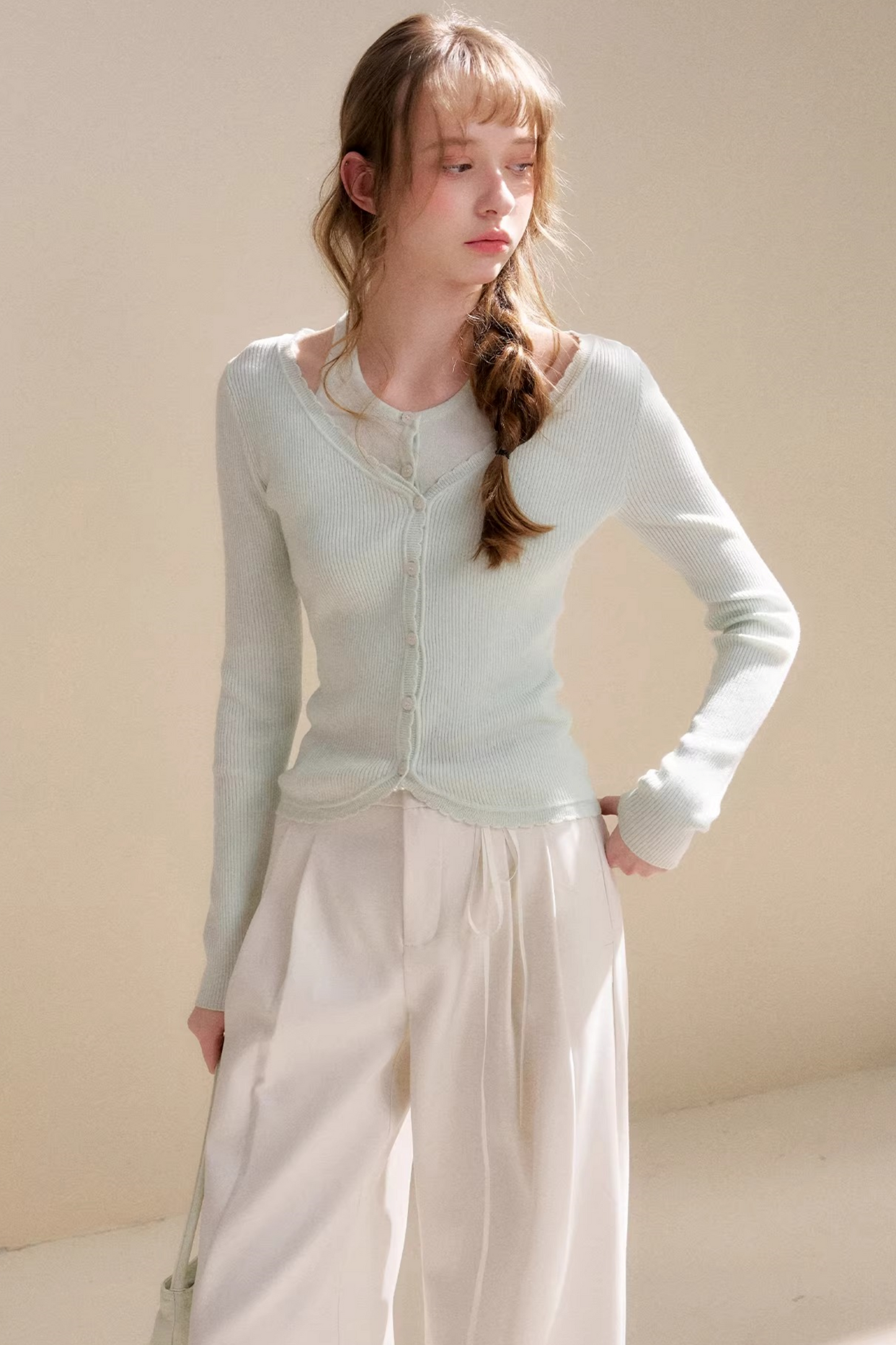 Mist Mint Wool Cardigan