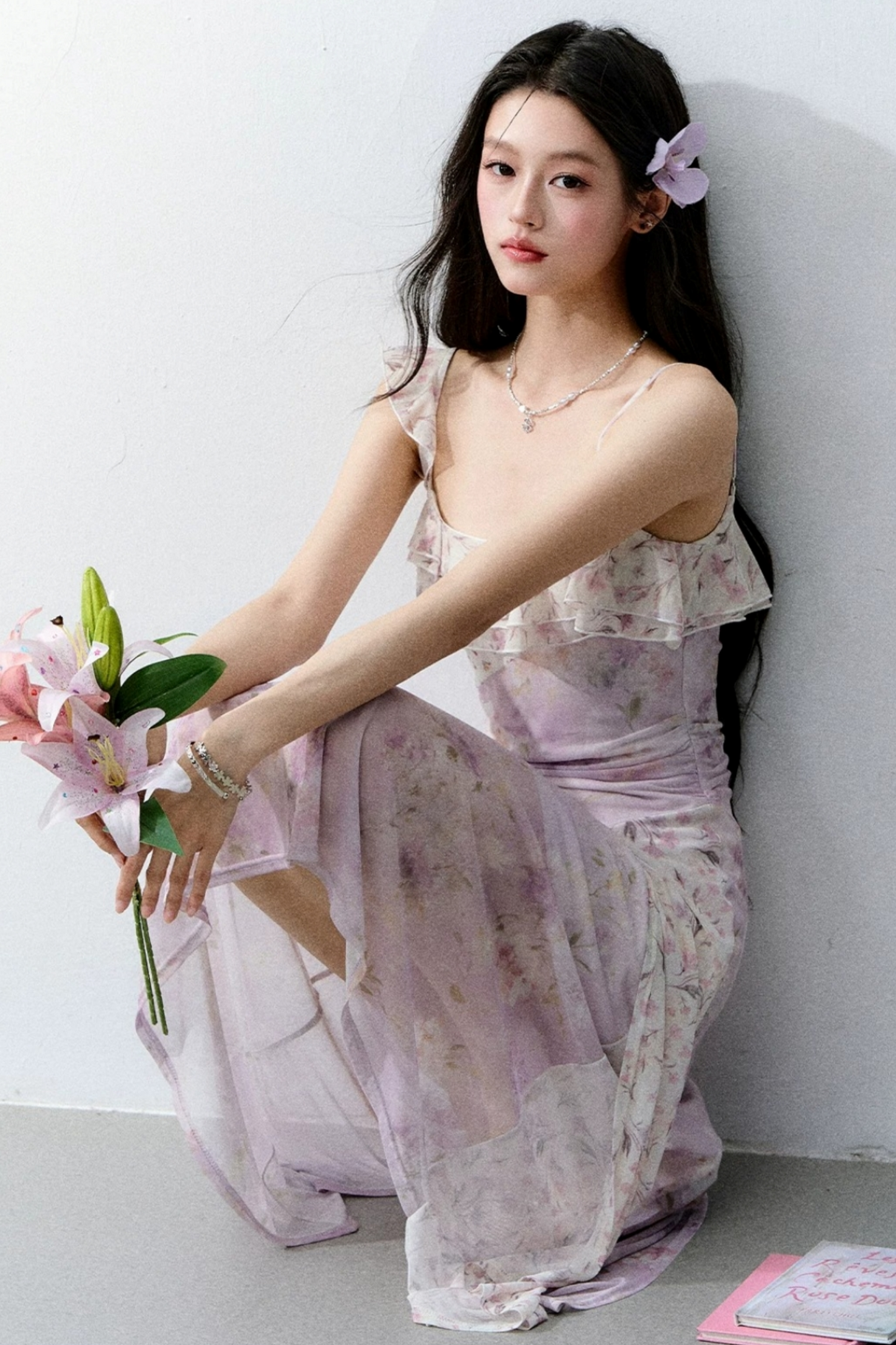 Wisteria Mesh Patchwork Dress