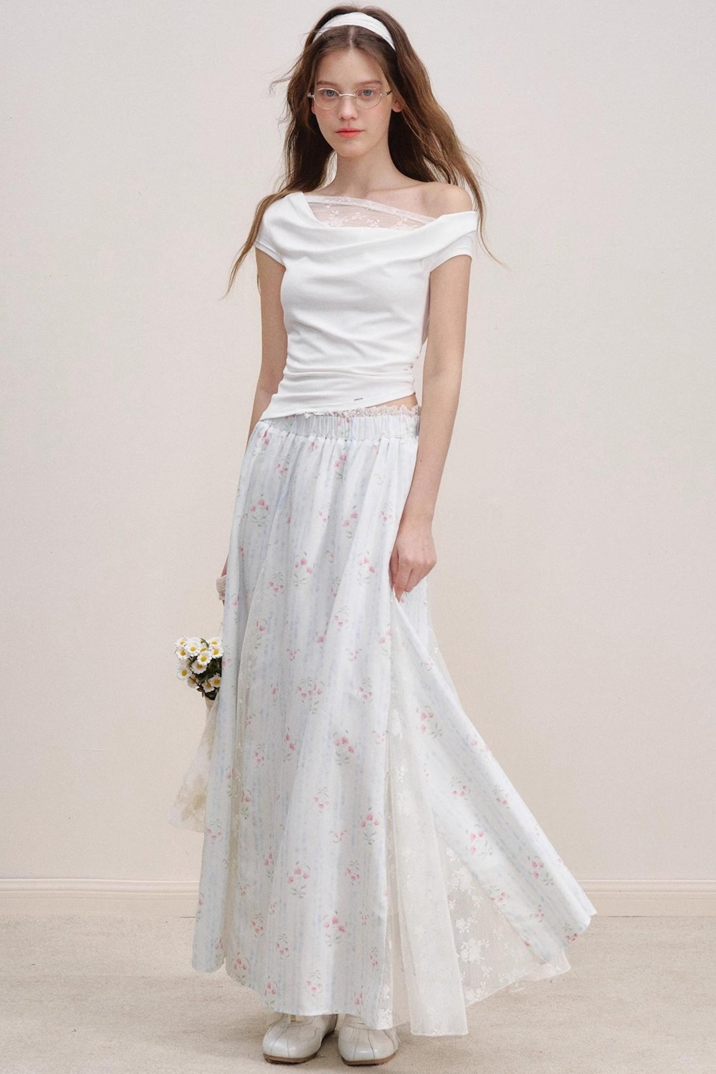 French Floral Lace Skirt