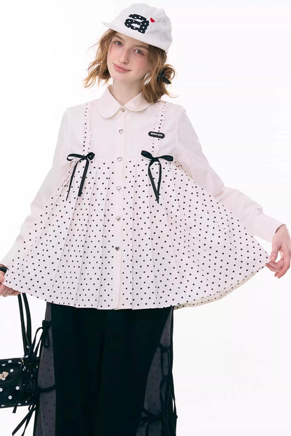 Bow Doll Collar Long Sleeve Shirt
