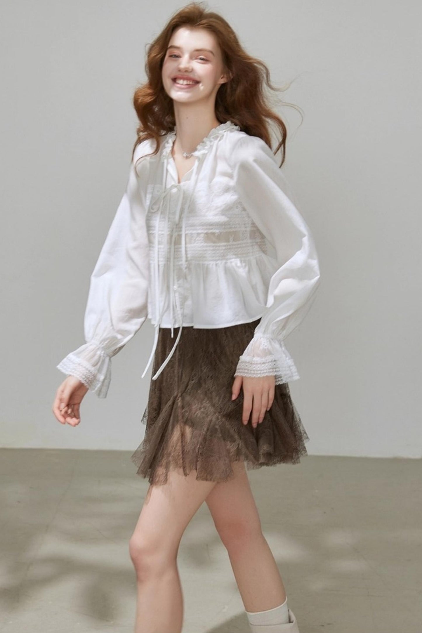 Autumn V-Neck Tencel Shirt