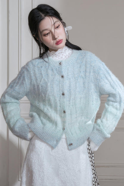 Gradient Wool Cardigan