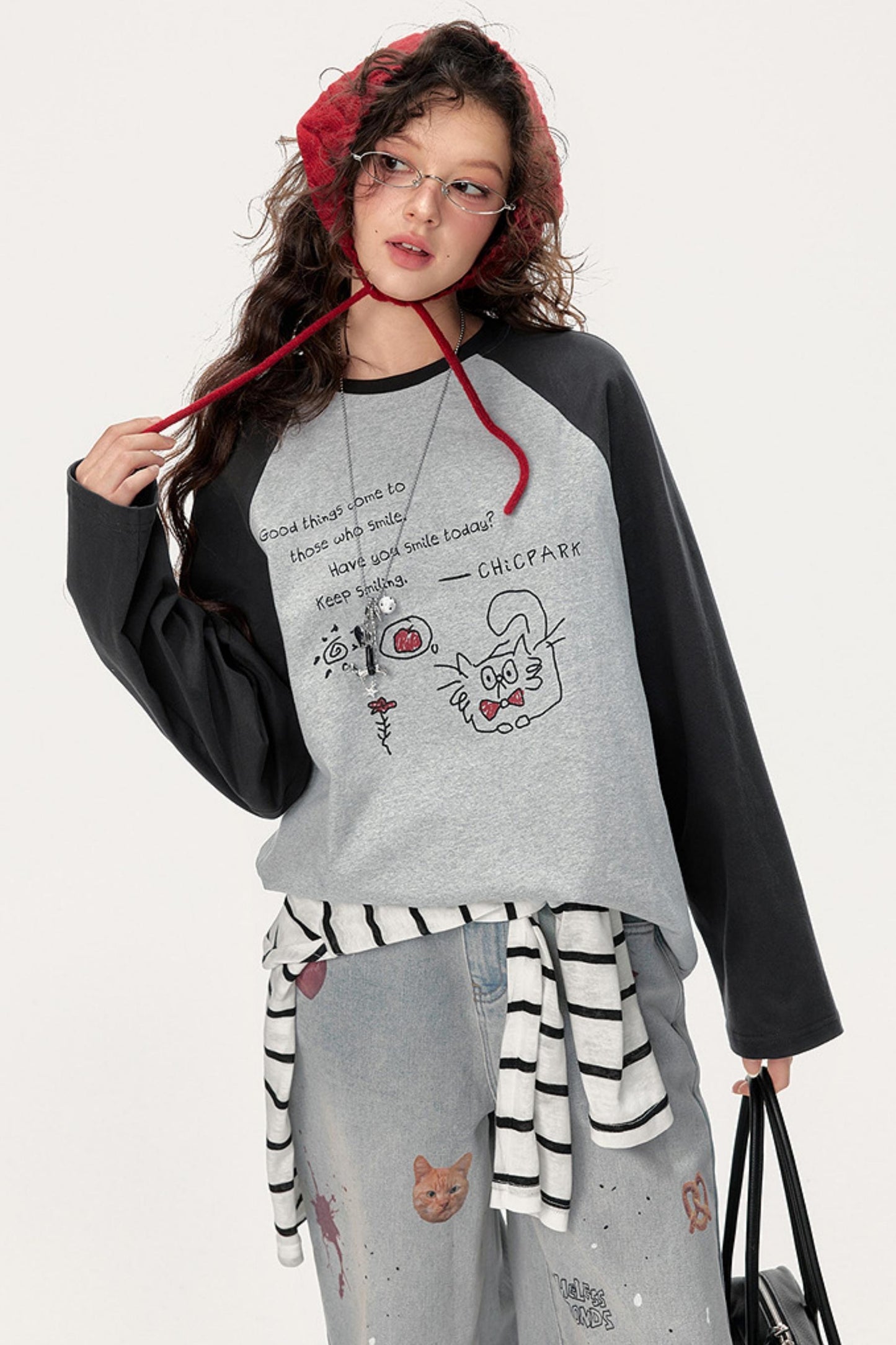 Color-Block Graffiti Top