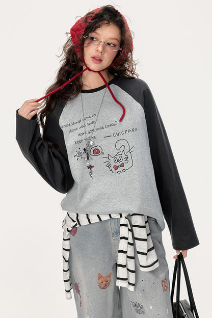 Color-Block Graffiti Top