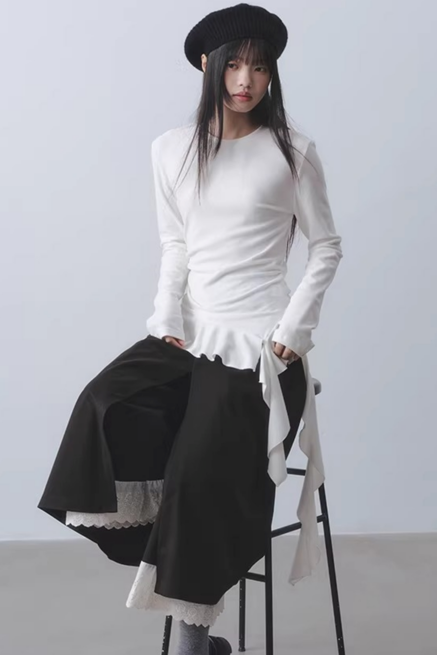 Cloud-Like Asymmetrical Blouse