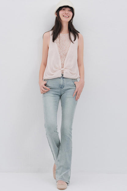 Butterfly Linen Blend Vest Style Top