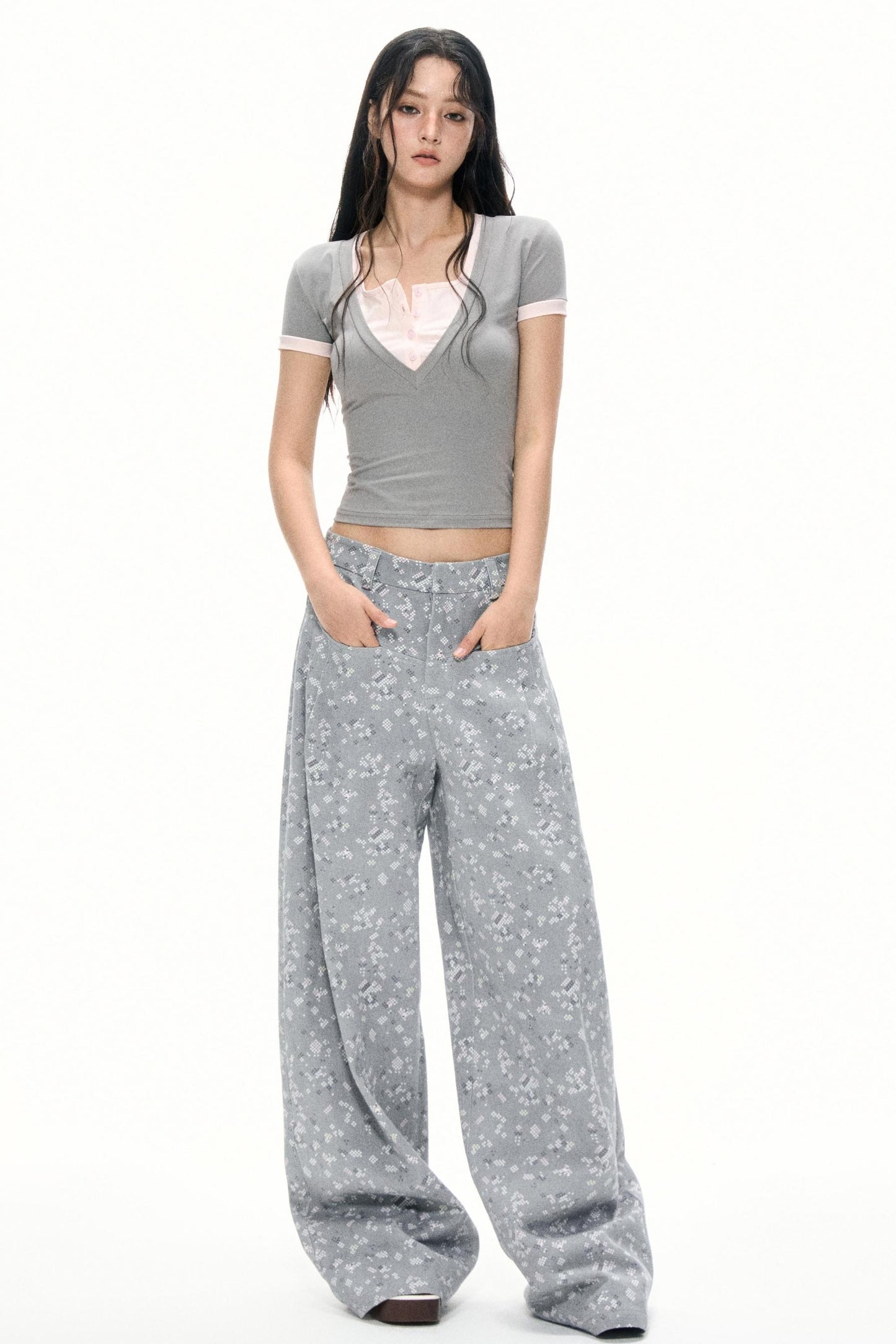 Color Block V-Neck Tee