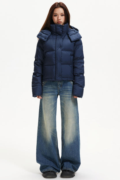 Hooded White Duck Down Jacket