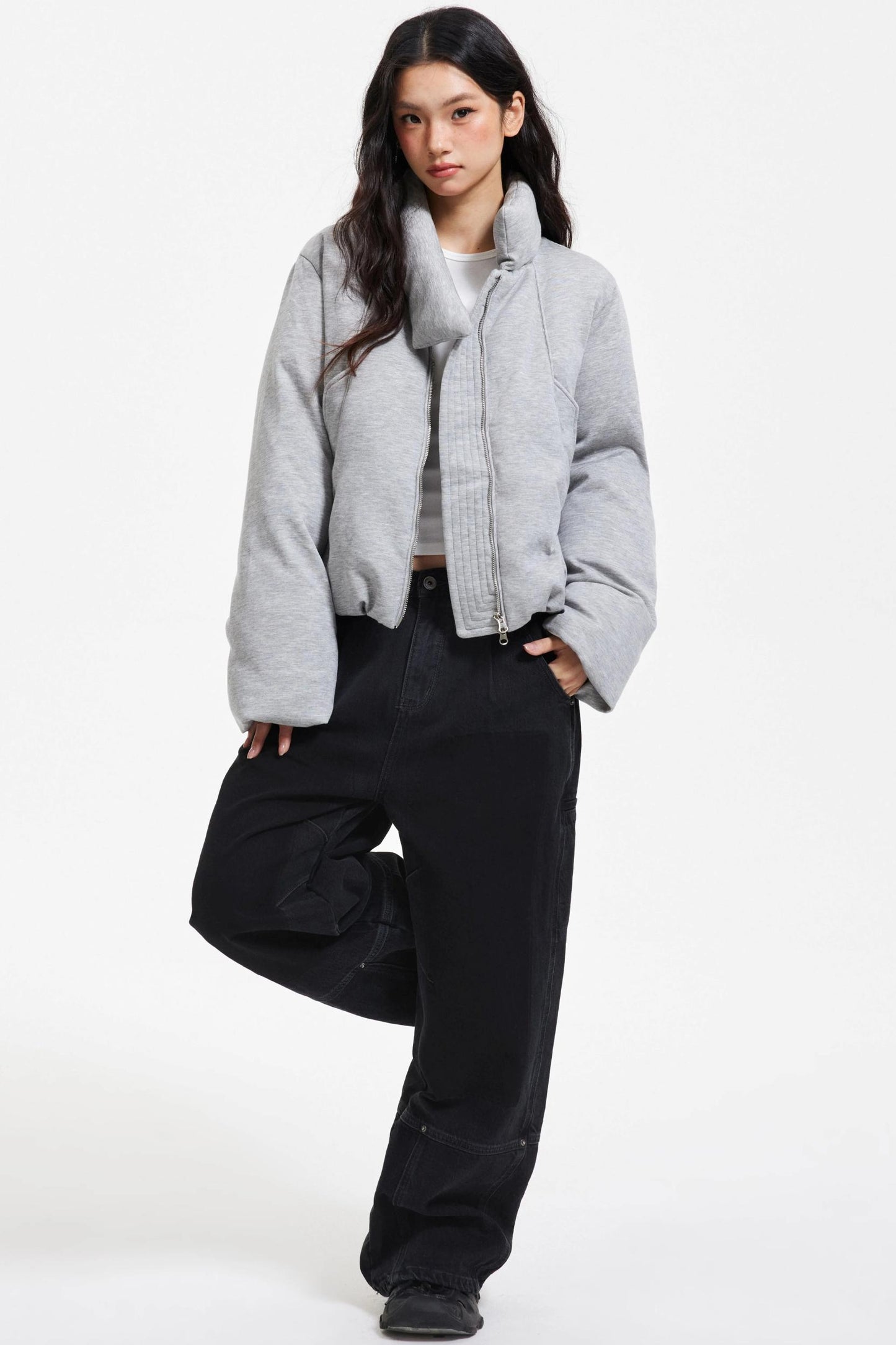 Gray White Duck Down Jacket
