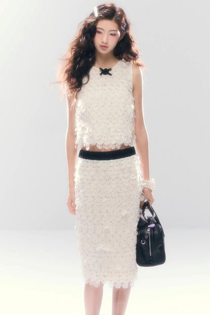 French Polka Dot Chiffon Matching Set