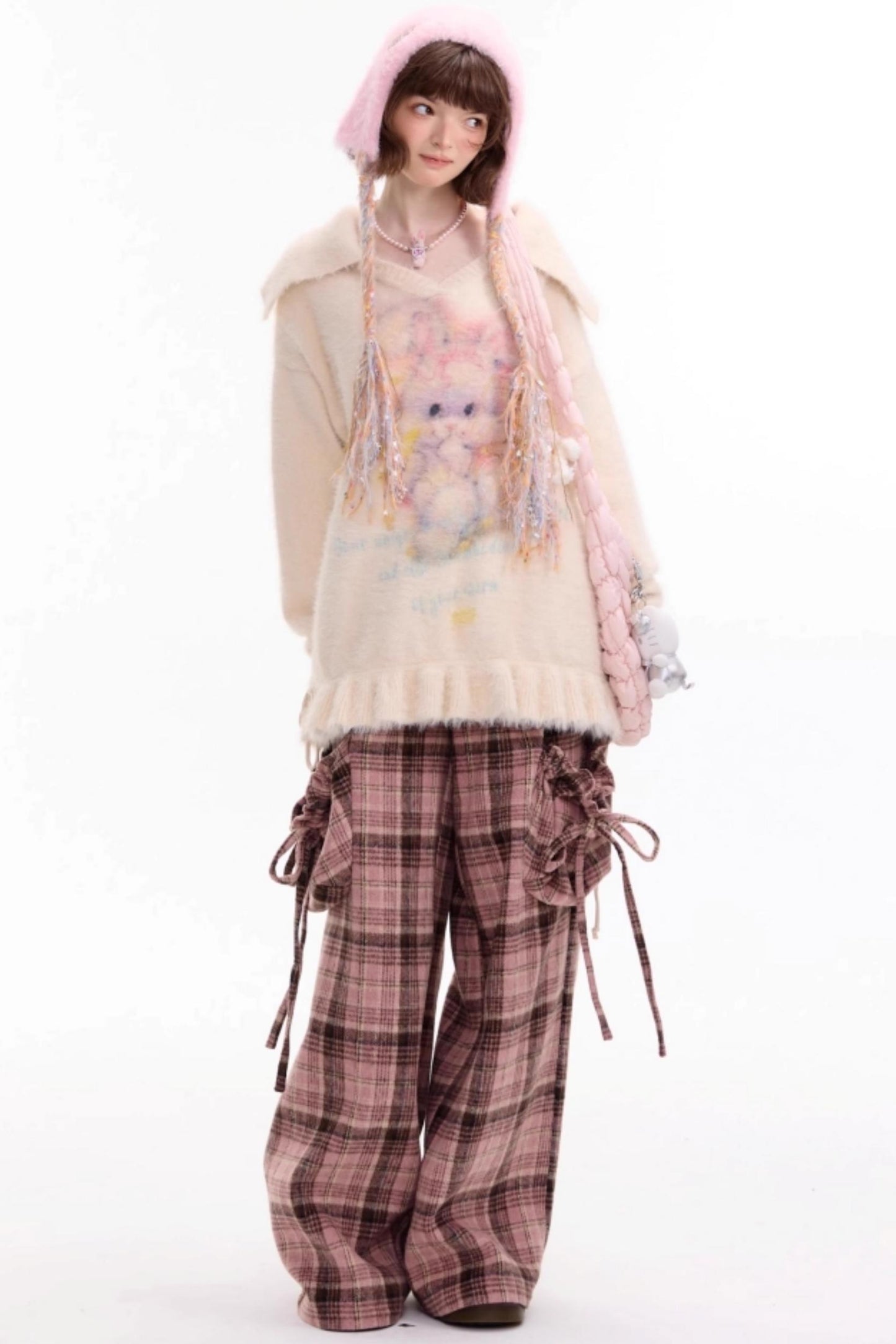 Pleated Hem Drawstring Sweater