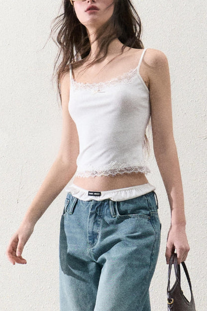 Slim Lace Strap Base Layer Top