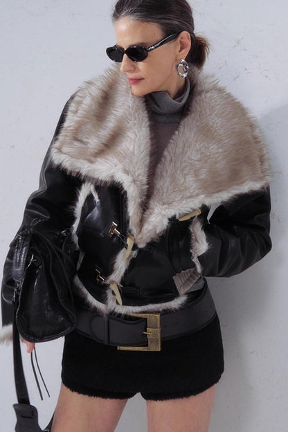 Vintage Leather Patchwork Jacket