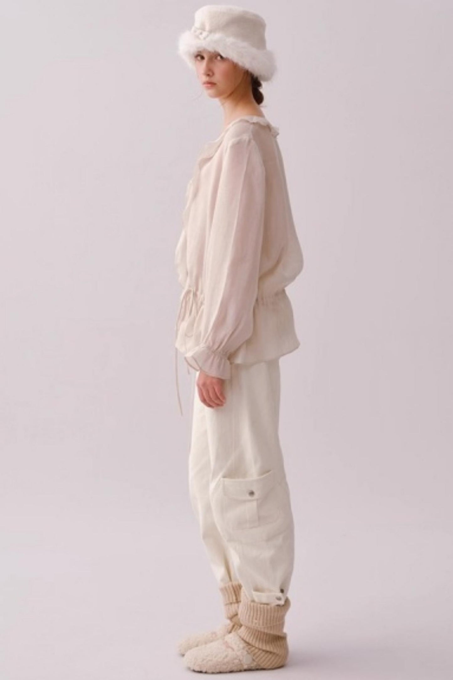 Retro Cotton Wide-Leg Pants