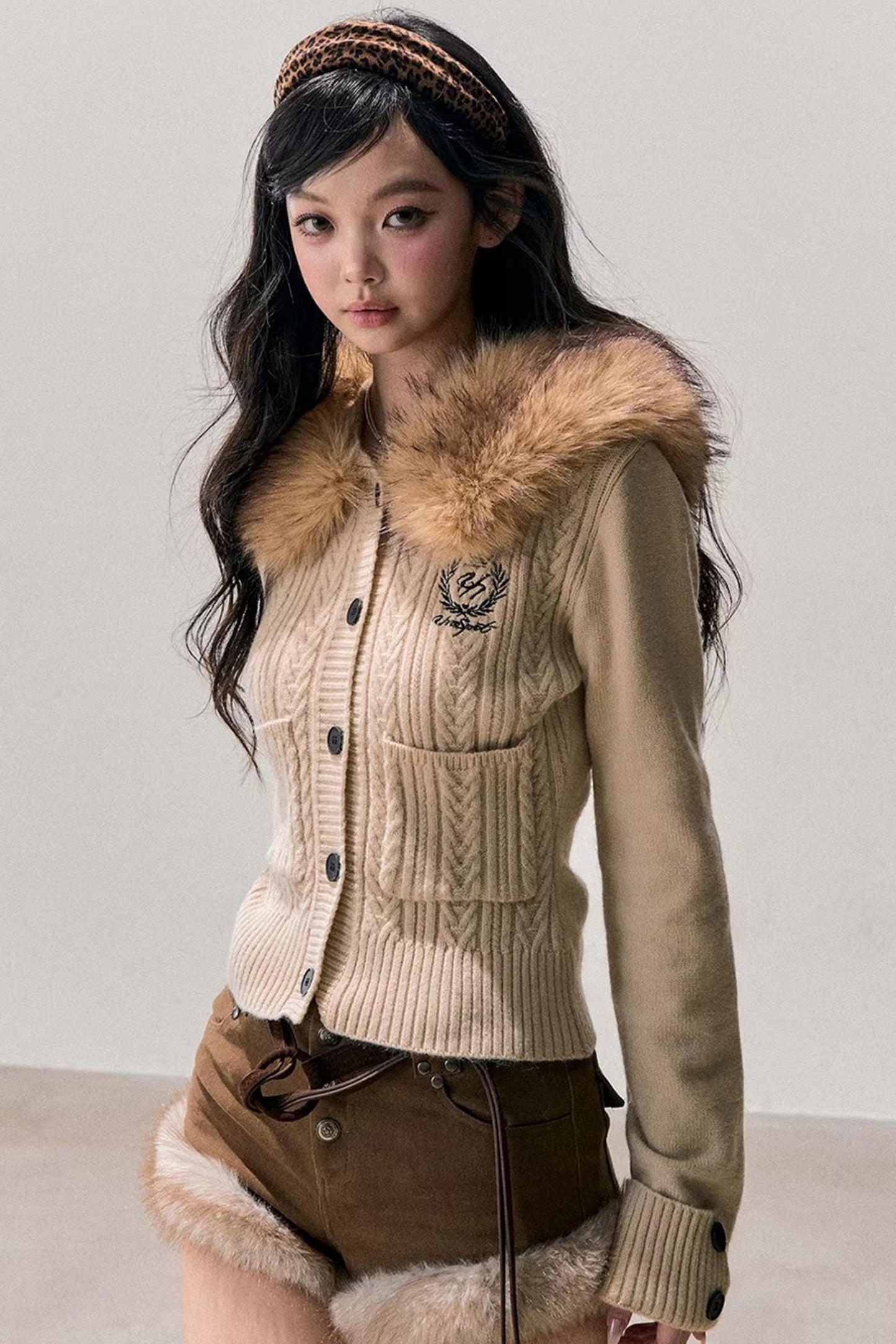 Korean Faux Fur Wide-Leg Pants