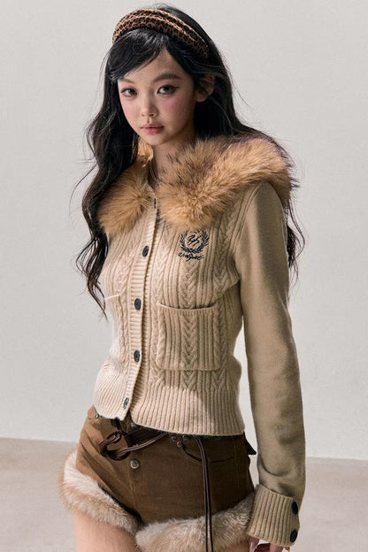 Korean Faux Fur Wide-Leg Pants