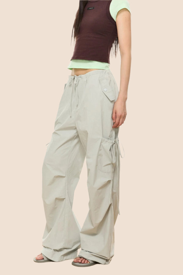 Retro Wide-Leg Workwear Pants