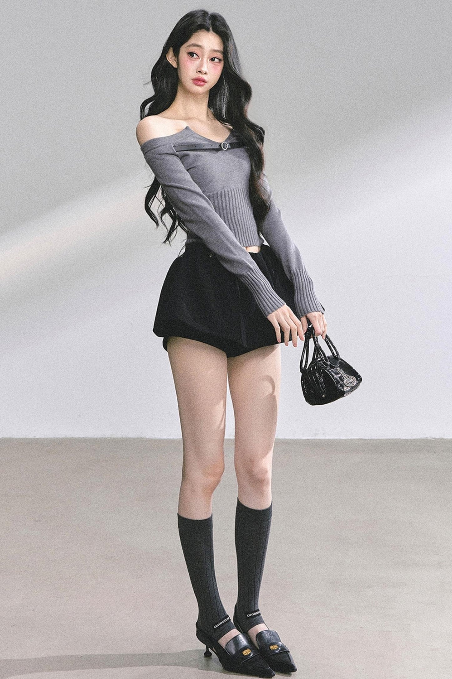 Lazy Weekend One-Shoulder Knitted Top