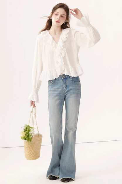 Linen V-Neck Blouse