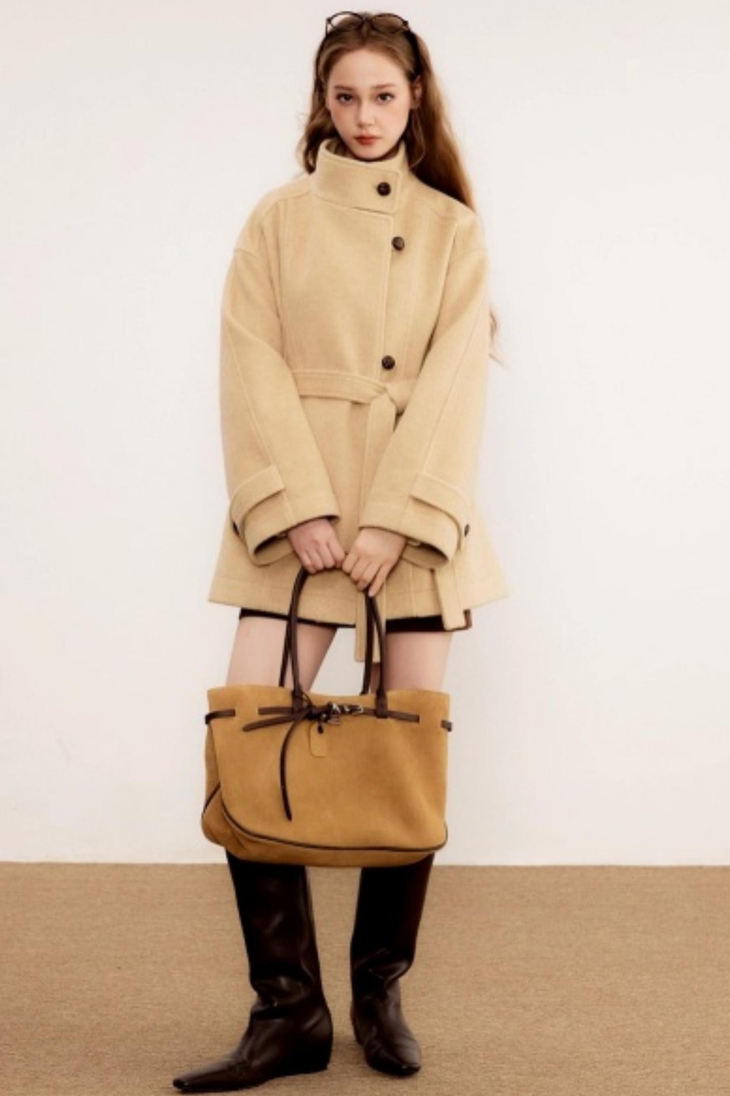 Stand-Up Collar Woolen Coat