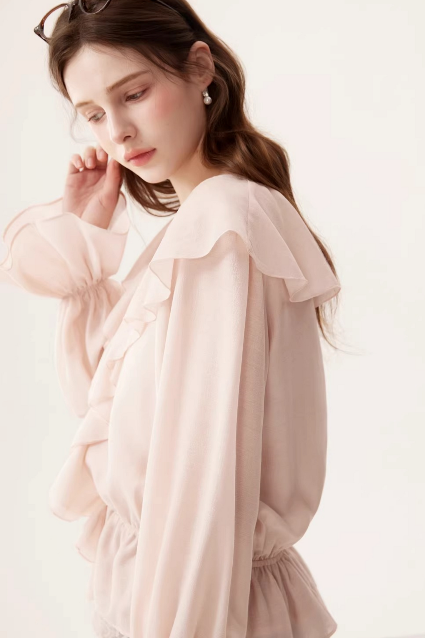 Tencel Ruffle Blouse