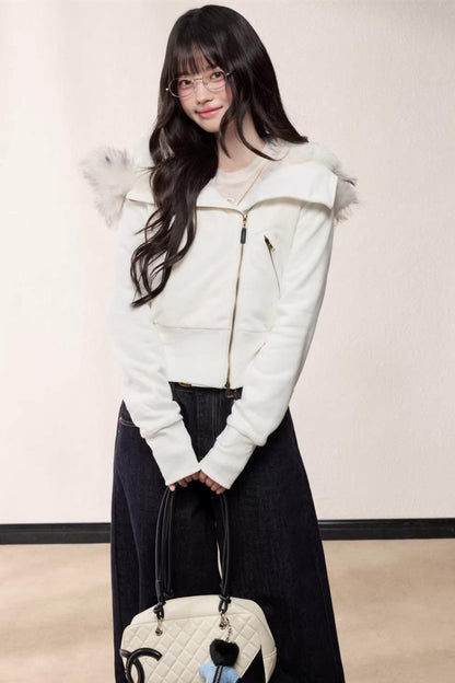 Hooded Fleece Slim Jacket