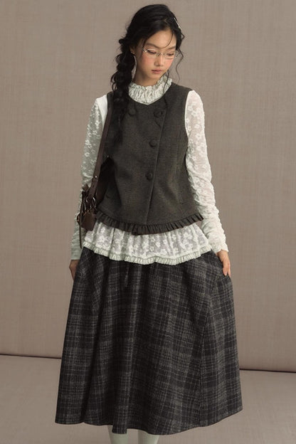 Foreign Style Sleeveless Vest Set-Up