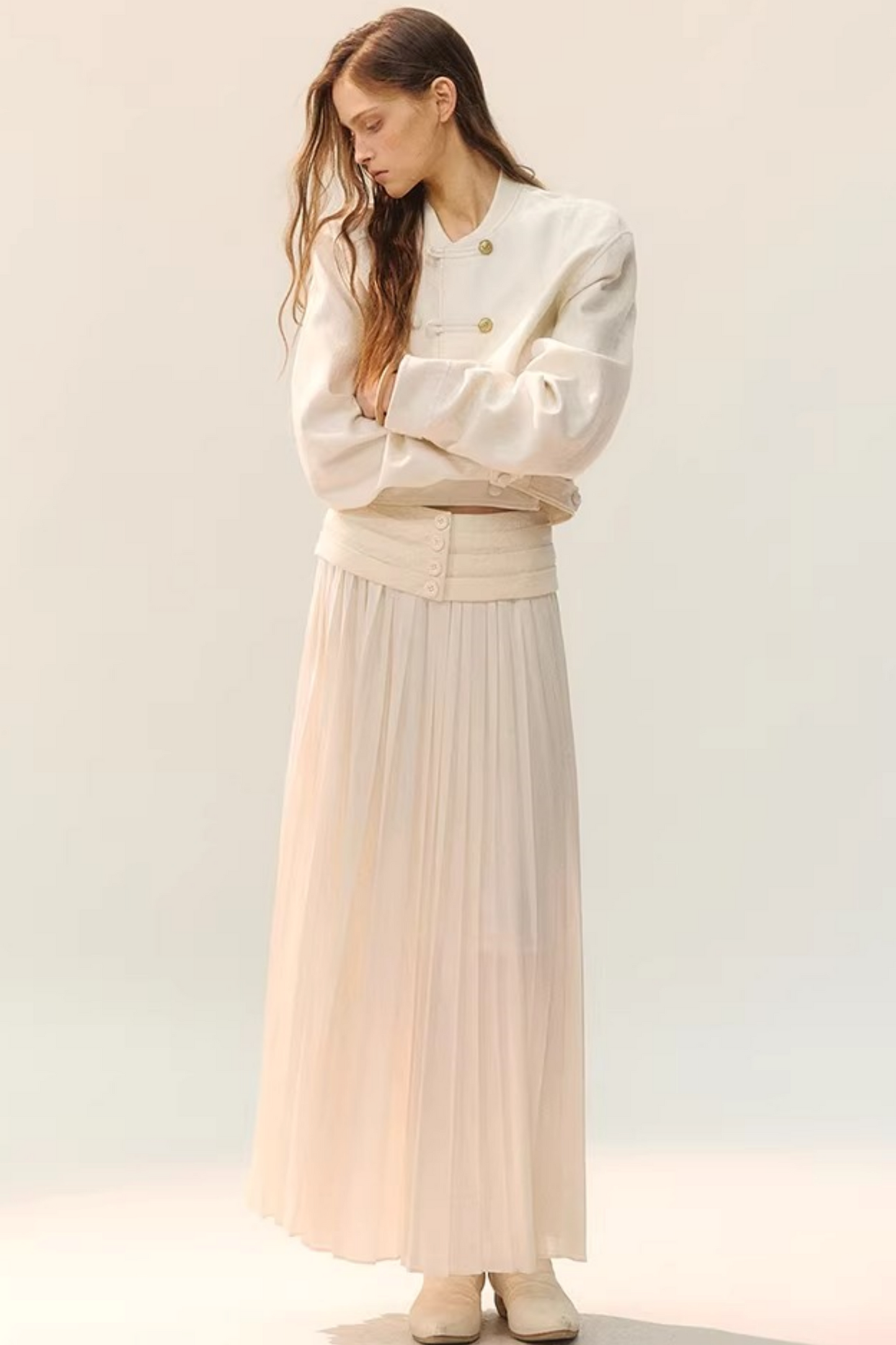 Jupe drapée bicolore