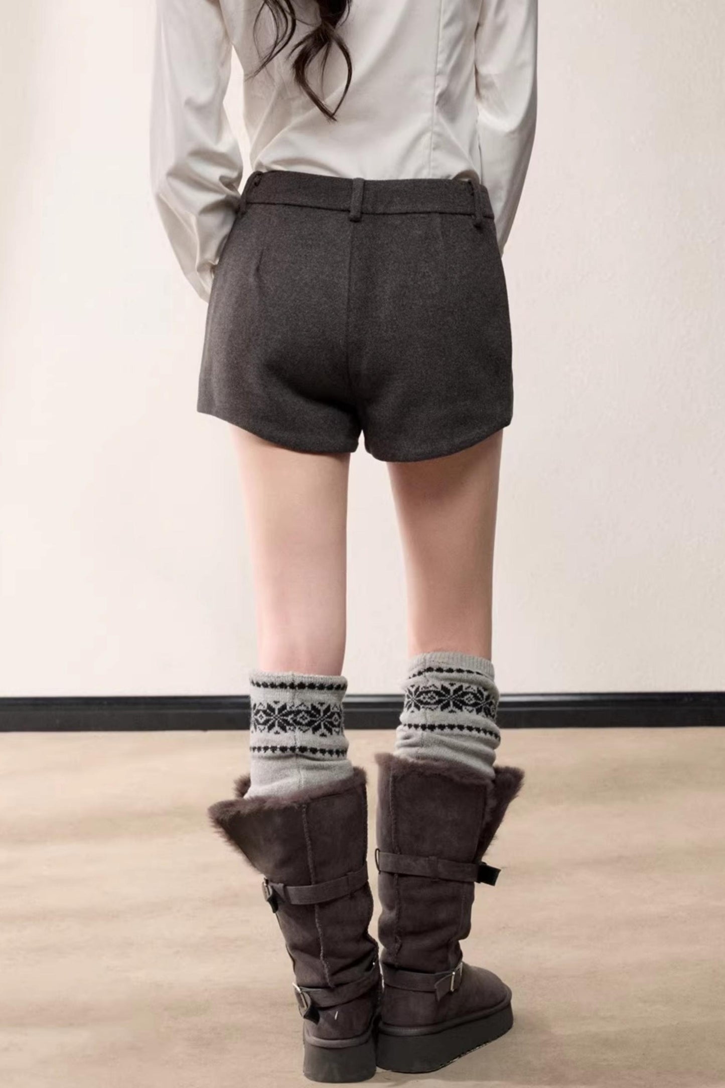 Retro High-Waisted Suit Shorts