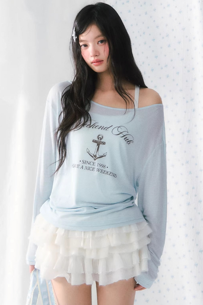 Retro Off-Shoulder Blouse