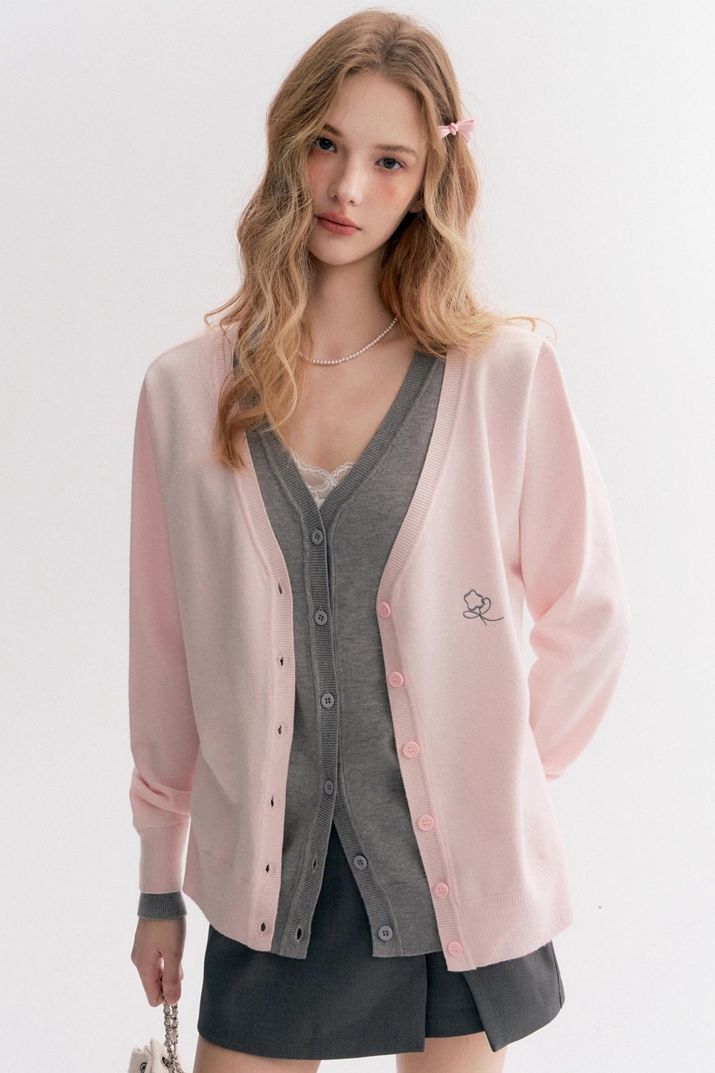 Soft Pink V-Neck Sweater
