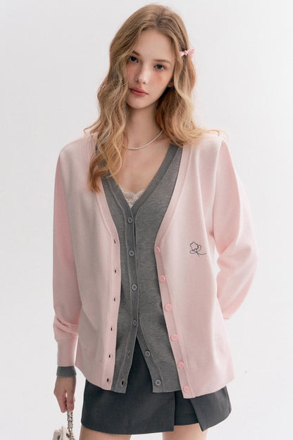 Soft Pink V-Neck Sweater