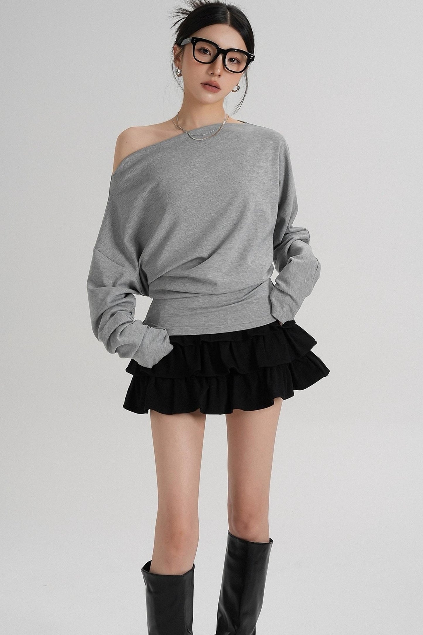 Temperament Shoulder T-shirt