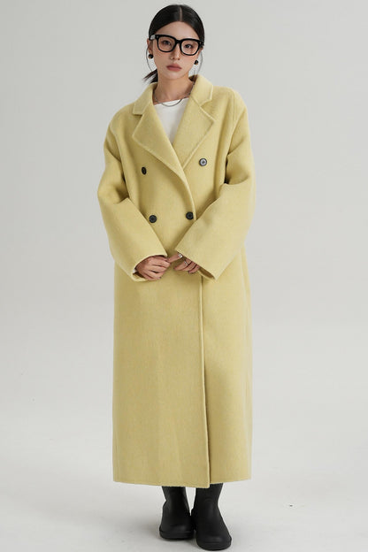 With Suit Collar Long Woolen Coat