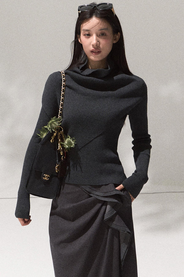 Moonlit Wool Knit Sweater