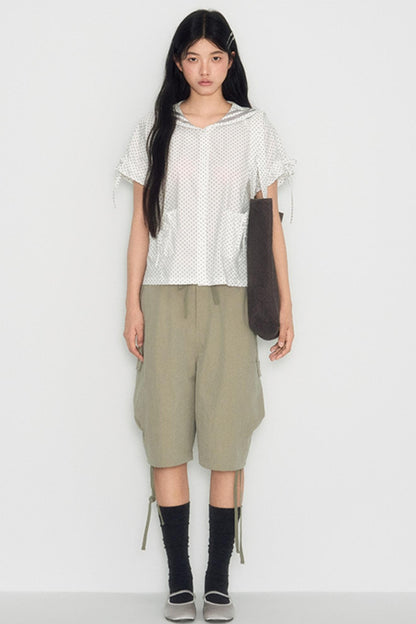 Vintage Polka Dot Canvas Shoulder Bag