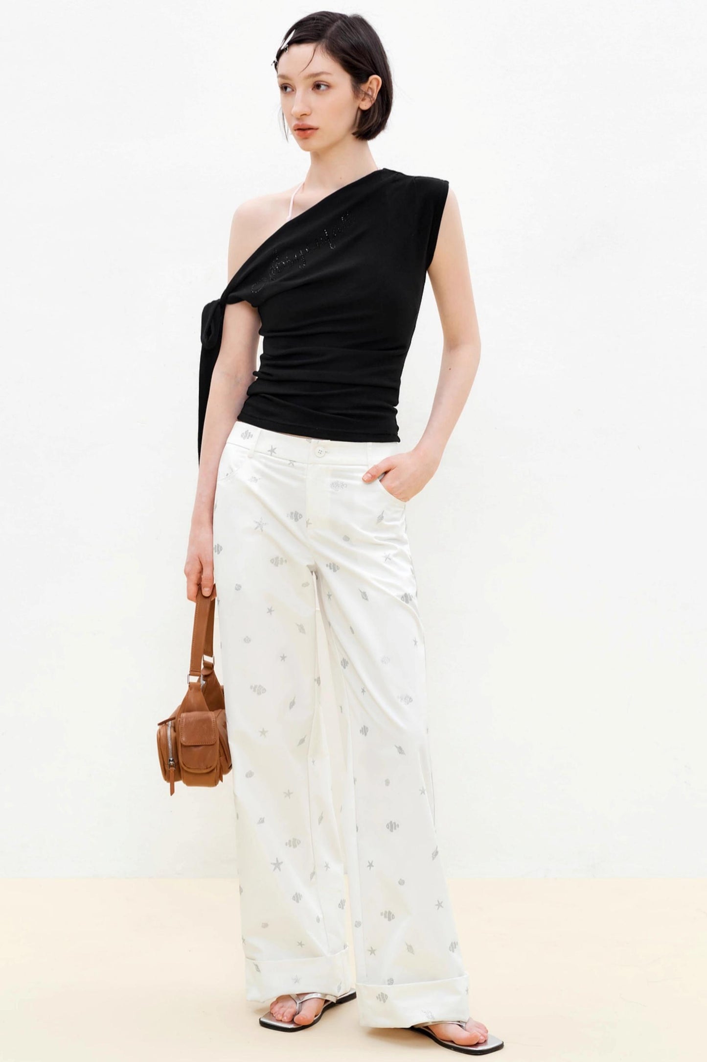 White Summer High-Waisted Straight Jeans