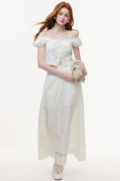 Skeleton Embroidered Two-Piece Skirt Set-Up