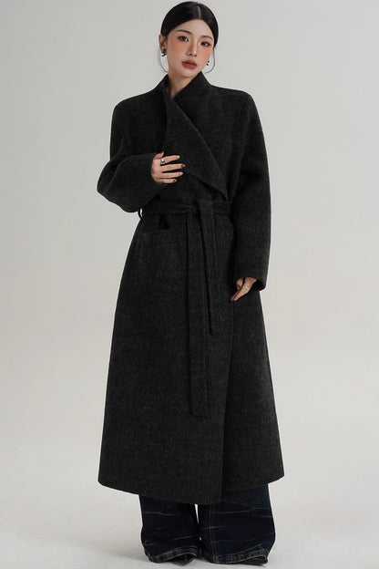 Charcoal Black Wool Coat