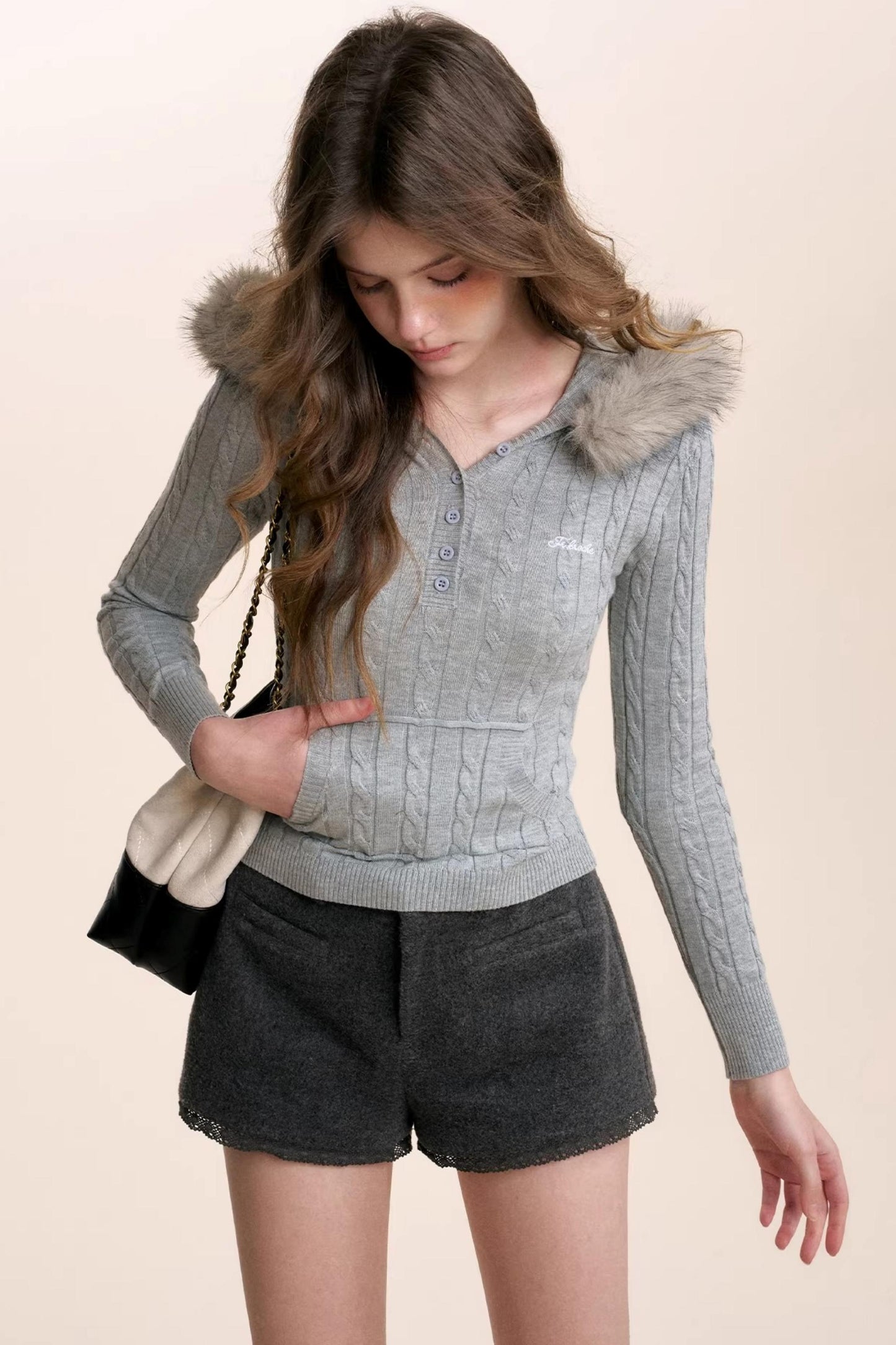 Plush Winter Fur Collar Sweater