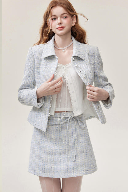 Chic Two-Piece Short Jacket Skirt Set-Up