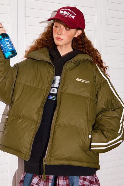 Vintage Stand-Up Collar Down Jacket